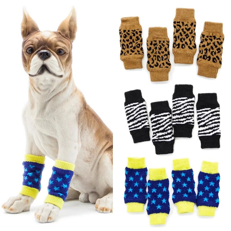 4 sztuk Pet anti-brudne legginsy Knee Dog booties skarpetki Teddy nogi skarpety zimowe ciepłe nogi Protector psy kot Puppy skarpetki pokrywy rękaw