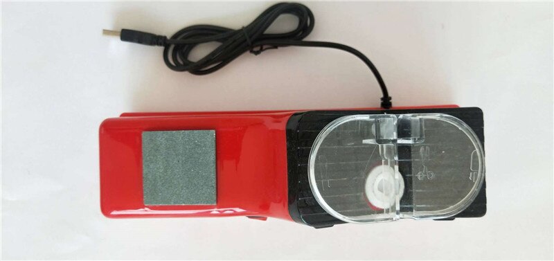 Multi-Function Knife Sharpener Electric Household Fast Sharpener Automatic Knife Grinder Kitchen Knife Grindstone Kitchen Tools: USB type red