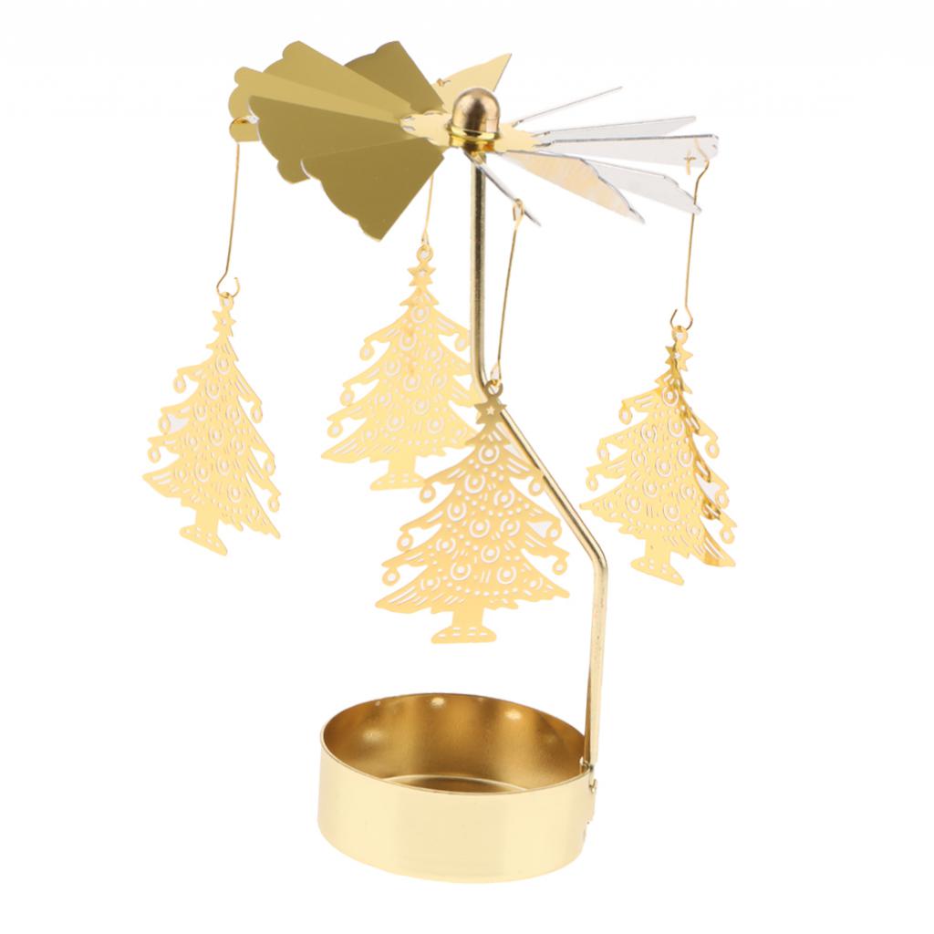 Weihnachten Windmühle Dekor rotierende Kerze Teelichthalter Kerzenständer Ornament-Schneeflocken Elf Stern Herz Baum Rentier: Rot