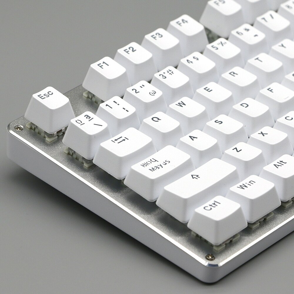 104pcs Russian/Spanish/French/Korean Keycaps OEM Profile Backlit Transparent Keycaps For Gaming Mechanical Keyboard ISO Layout