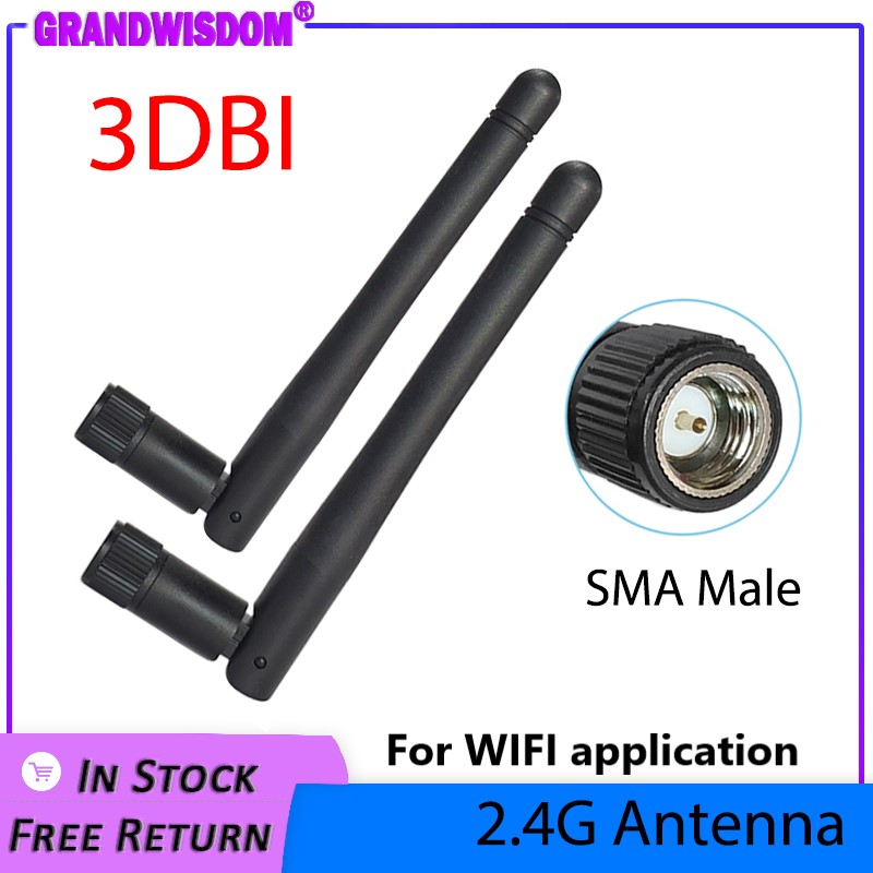 GWS 5 Stück 2,4G WLAN-Antenne 3dBi SMA-Stecker WLAN-Antenne für Zigbee 2,4GHz Antenne IOT-Modul Router Signalempfänger Antenne