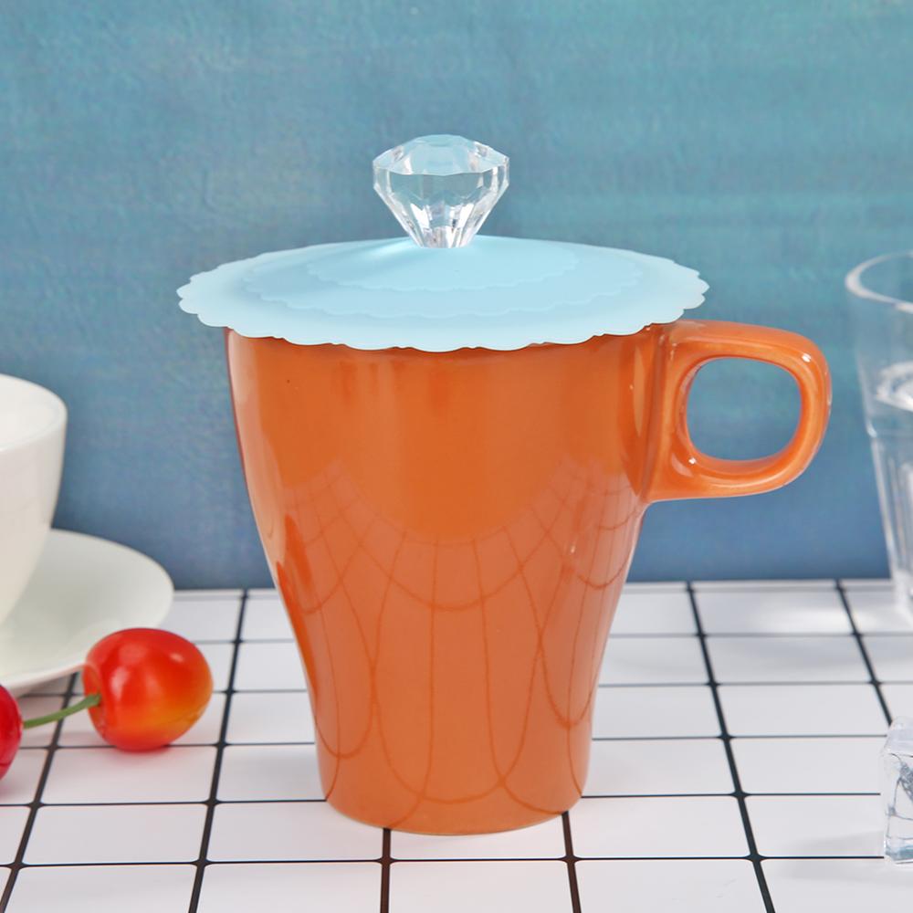 Reusable Cute Silicone Cup Cover Heat Resistant Sealed Leakproof Cups Lid Cute Anti-dust Bowl Tea Cup Lids Diameter 10cm