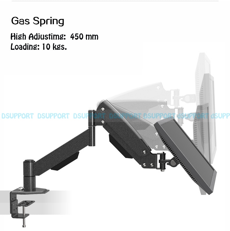 Heavy Duty Gas Spring Full Motion 13&quot;-27&quot; LCD LED Monitor Holder Arm Desktop Monitor Mount Bracket Max.Loading 10kgs