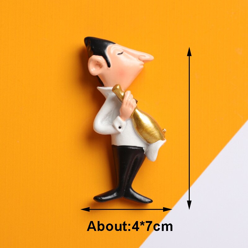 Cute 3D Fridge Magnets Kawaii Chef Cartoon Refrigerator Stickers Small Cook Resin Magnetic Fridge Magnet For Home Kitchen Decor: Style C