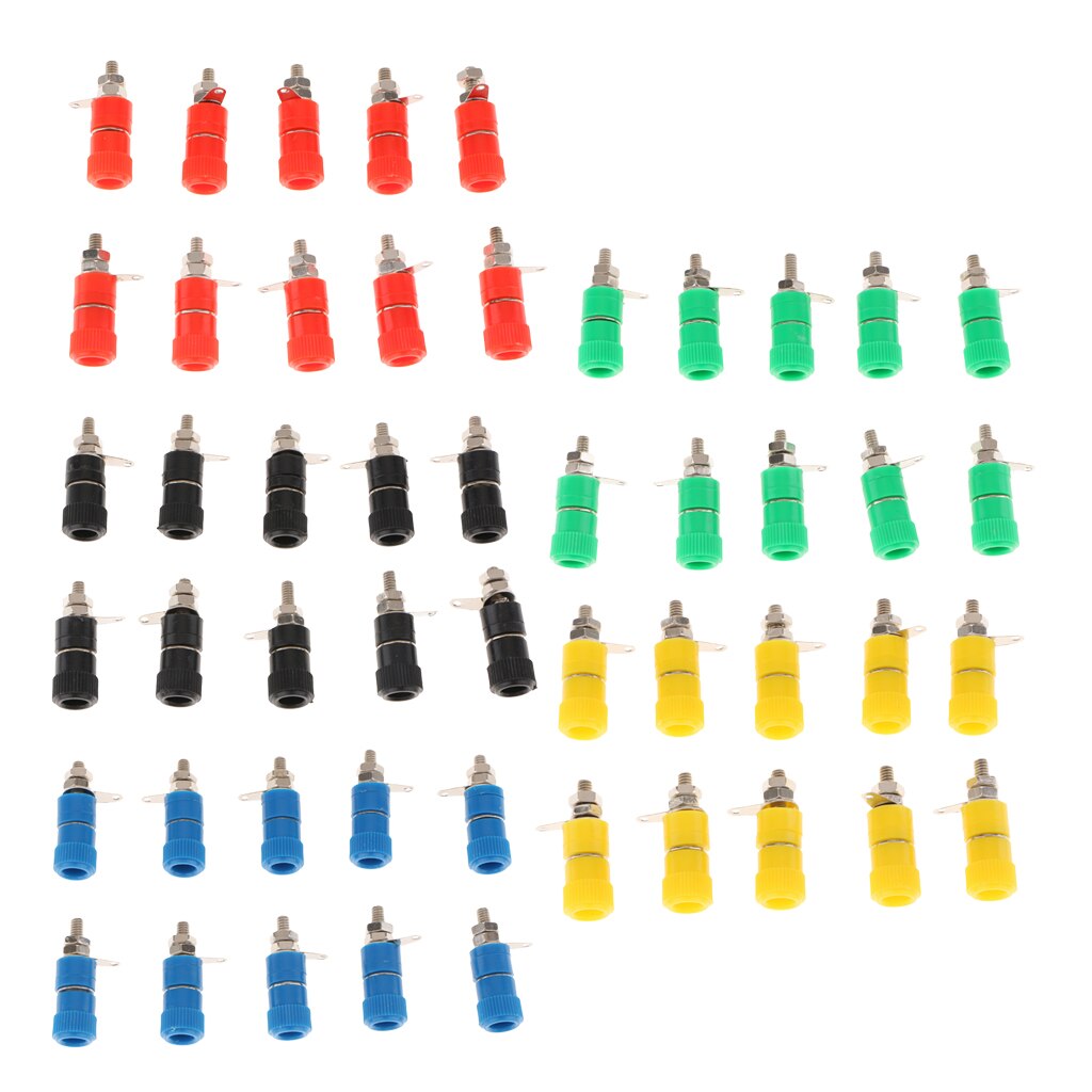 50pcs 4mm Banana Plug Socket Banana Binding Post Terminal Weld Terminal
