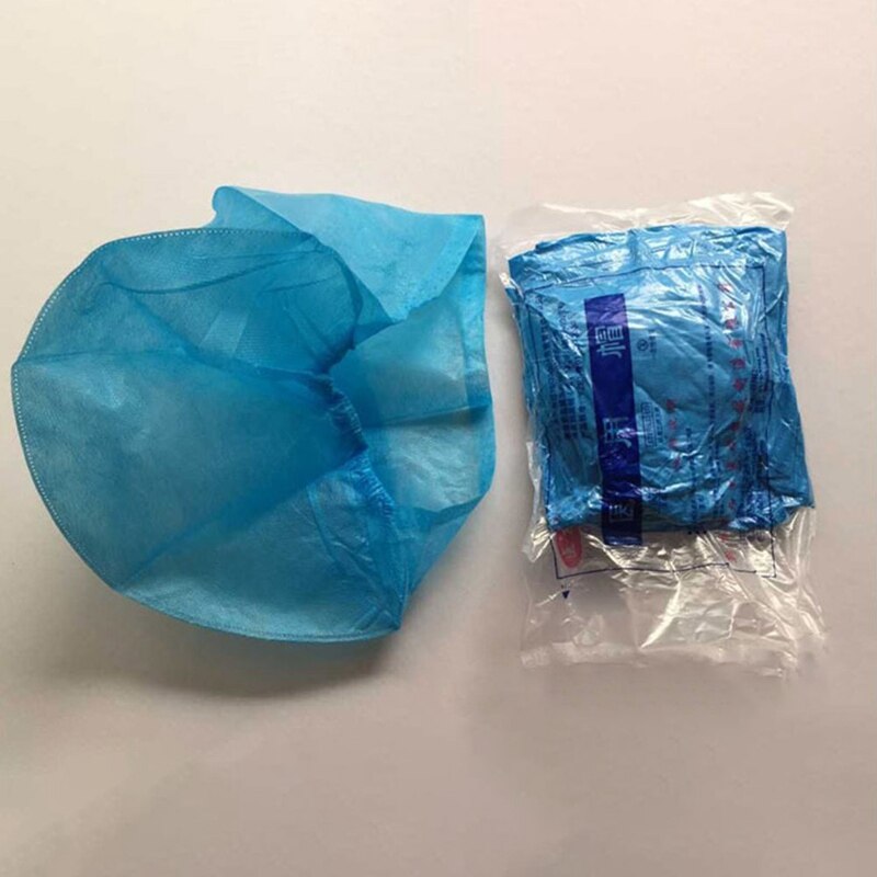 20 stk engangs badehætte bouffant caps vandtæt hår turban hat sygeplejerske støvtætte arbejdshatte voksen blå non-woven hovedbetræk
