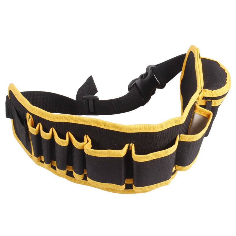 Multifunction Tool case Screwdriver storage canvas Pouch Waist Adjustable electrician repair Tool box Bag: Yellow & Black