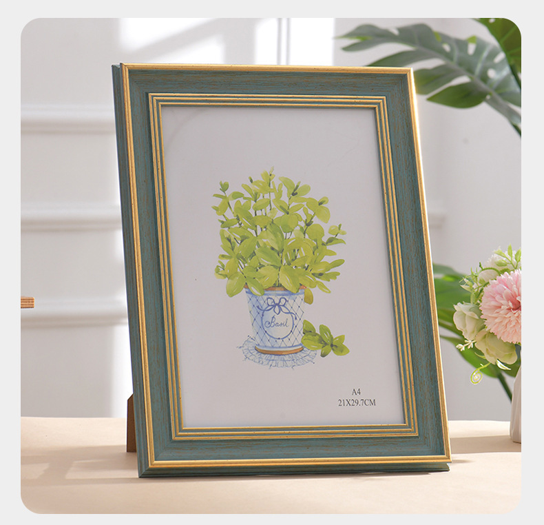 European and American Retro Photo Frame Photo Display Platform Wedding Couple Pictures Frames Home Decor: 7 inch / Clear