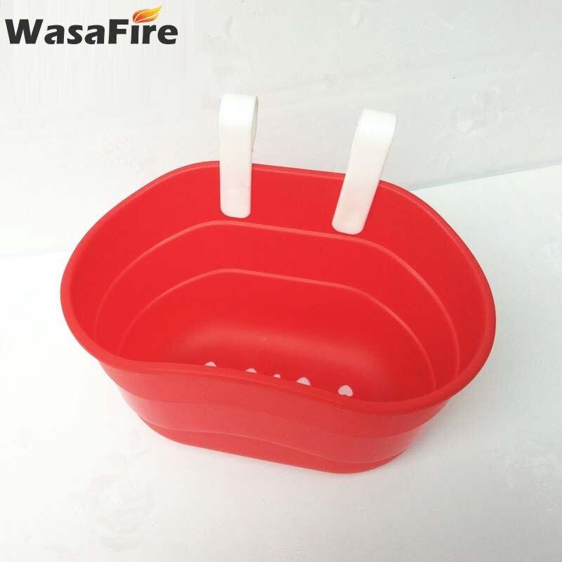 Cute Bicycle Basket Children Bike Front Handlebar Carrier Scooter Saddle Bag Kid Cycling Bags Plastic Bicycle Accessories: Red