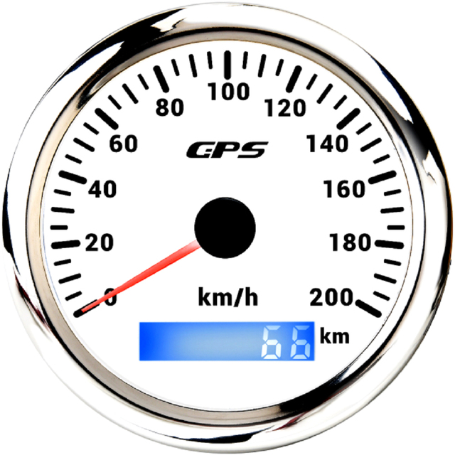 85mm GPS Speed Gauge Meter 0-30/60/120/200 Km/h MPH 0-80/160 MPH 7 Colors Backlight for Truck Car Yachts: 200KWS