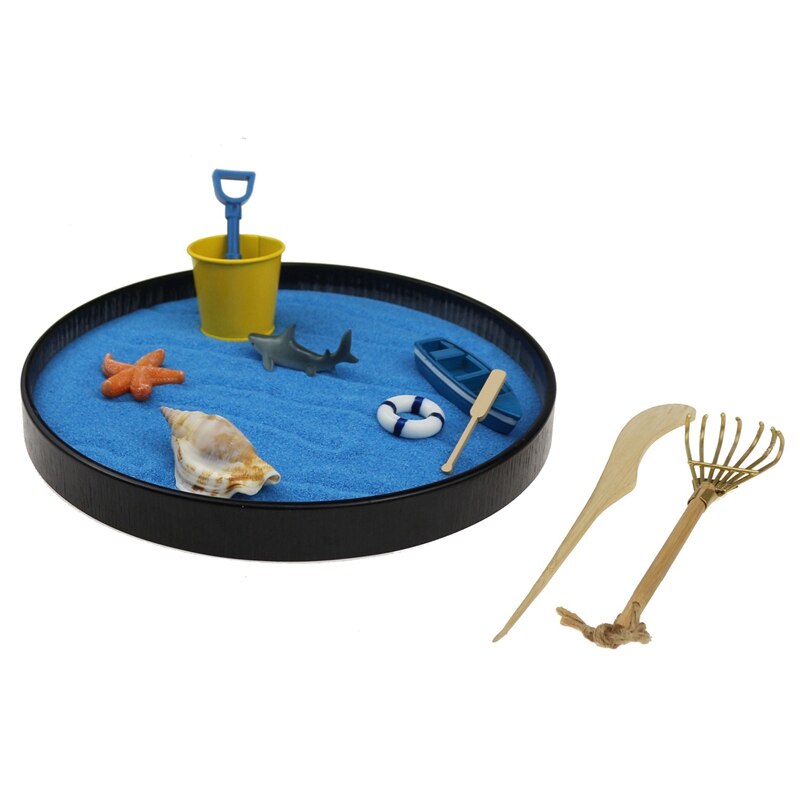Sea World Zandbak Mini Zen Tuin De Ocean Sea Life Strand Desktop Decoratie Ontspanning Meditatie Spelen Zand Doos Speelgoed
