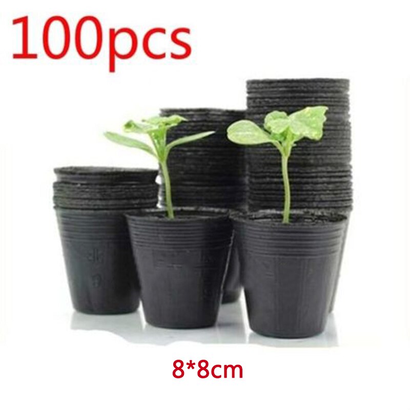 Macetas de Jardín de plantas para vivero, macetas redondas de 5 tamaños para cultivo de flores, maceta para jardín y Casa, 100 Uds.: B