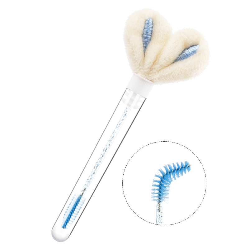 5 Pcs Rabbit Ears Decoration Tube Eyelash Brush Eyebrow Comb Clear Mascara Wands Micro Brush Makeup Tool Lash Extension Supplies: Red