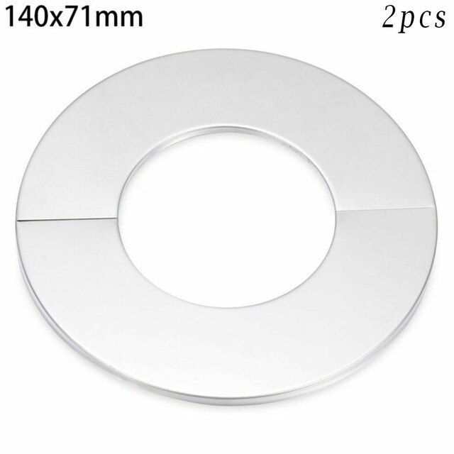 2PC Stainless Steel Water Pipe Wall Covers Bathroom Shower Faucet Decorative Cover Install Kitchen Faucet Sink Toilet: 140x71mm