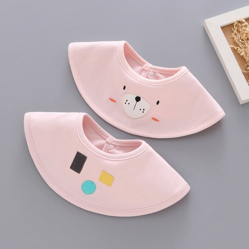 2 pacote bebê babadores de alimentação à prova dwaterproof água algodão impressão camisola dos desenhos animados bebê arroto panos infantil criança bonito 0-3 anos de idade: bear