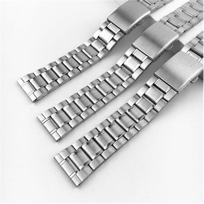 Roestvrij Stalen Horloge Band 12/14/16/18/20/22Mm Horloge Armband Band Zilver metalen Horlogeband Met Vouwsluiting Voor Mannen Vrouwen