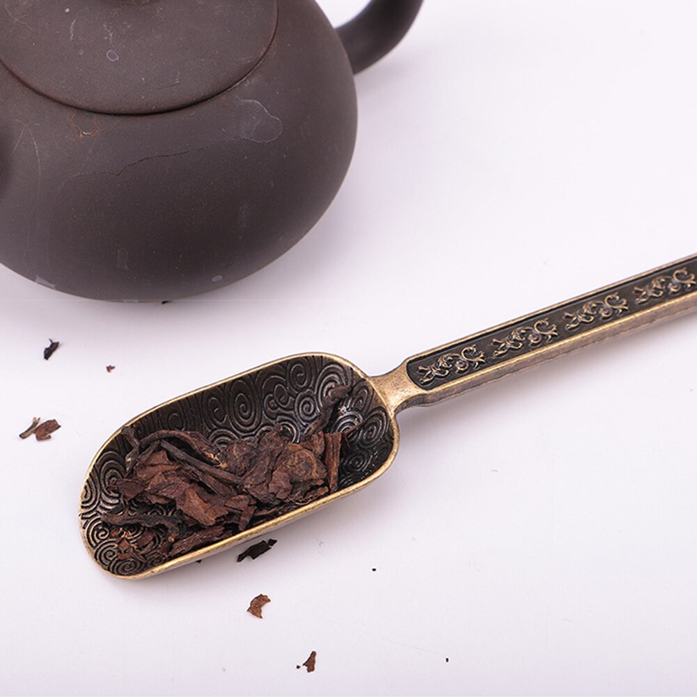 Brons Chinese Theelepel Chinese Groene Thee Lepel Bladeren Chooser Houder Thee Accessoires Tool Voor Chinese Kongfu Thee