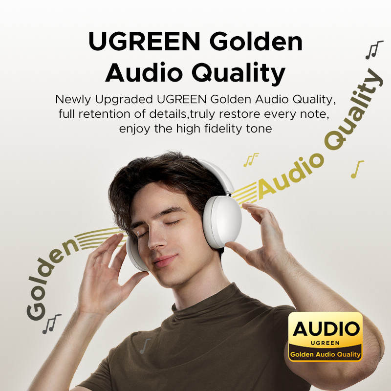 UGREEN Studio Max2 Wireless Bluetooth Headphones, 80H Playtime, HiFi Stereo Over Ear Headphones with Microphone, Bluetooth 5.4