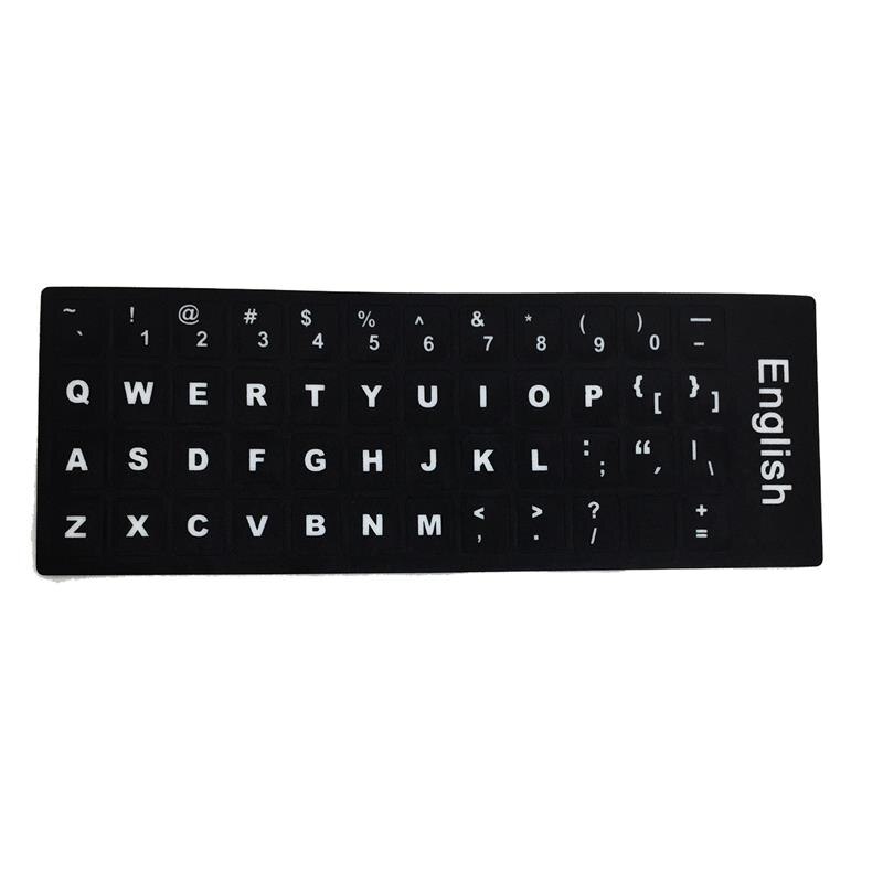 2PCS Keyboard Stickers Multi-Language For English/Spanish/German/Korean/Italian/French/Thai/Japanese/Arabic Keyboard Stickers: English