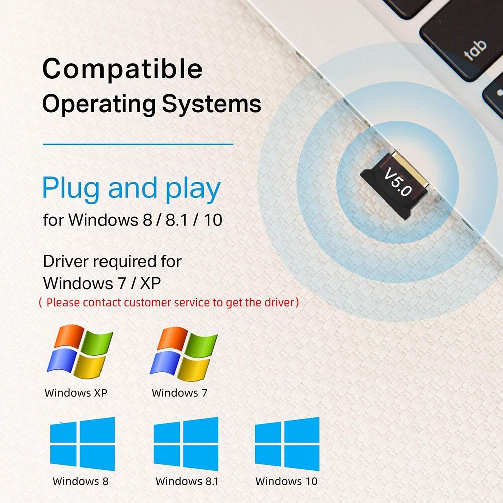 USB Bluetooth 5.0 Bluetooth Adapter Receiver 5.0 Bluetooth Dongle 5.0 4.0 Adapter for PC Laptop 5.0 BT Transmitter