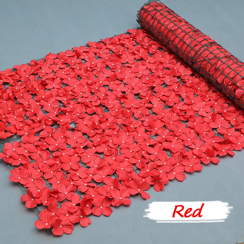 Kunstig blomsterhegn hækvæg lodret gårdsplads hækhegn udendørs havehegn dekoration privatliv beskyttelse sakura skærm