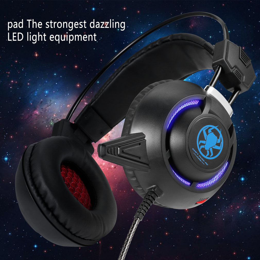 Usb led-game-koptelefoon met geluidsisolatie, over-ear bekabelde gamingheadset met microfoon voor pc/laptop-gamers
