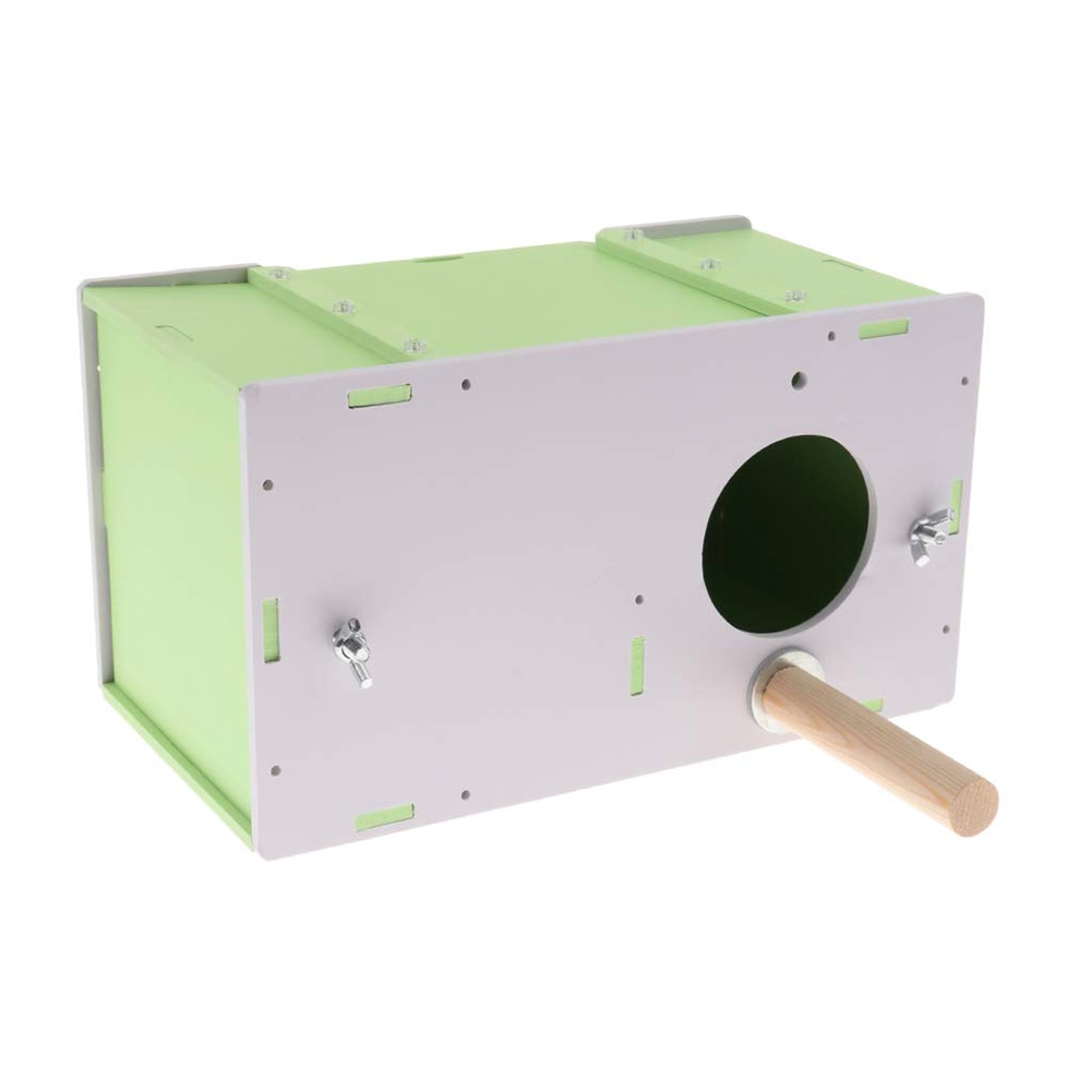 Wood Pet Bird Breeding Box Bird Incubator Box Bird Parrot Breeding Cages Pet Accessories Home With Station Sticks And Screws
