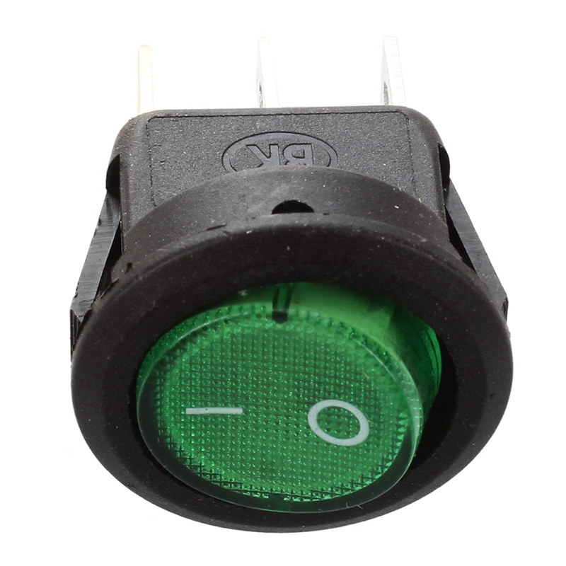 10 Pcs 2 Position DPDT 2P2T Panel Mount Mini Slide Switch &amp; 5 Pcs 3 Pin SPST Green Neon Light On/Off Round Rocker Switch