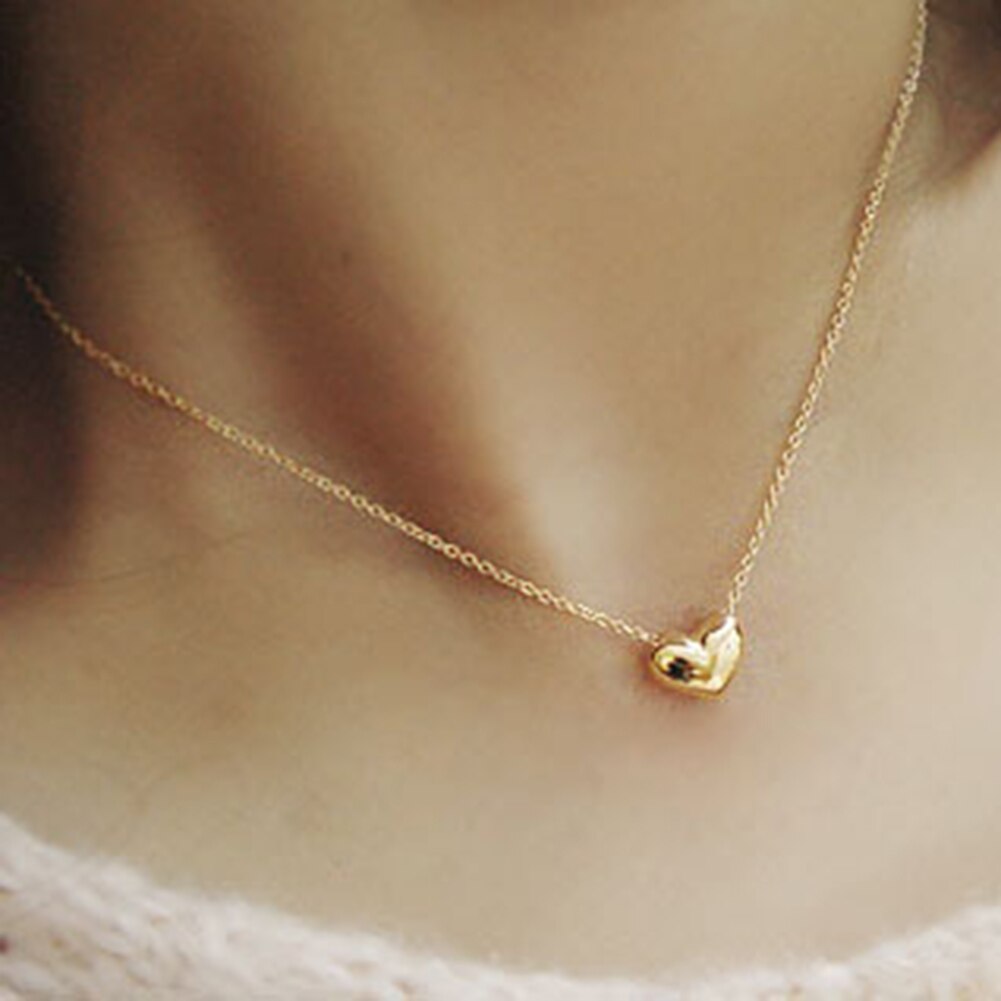 Minimalista Delle Donne Del Cuore di Amore Del Pendente Della Clavicola Della Collana Della Catena del Partito Dei Monili Del Regalo