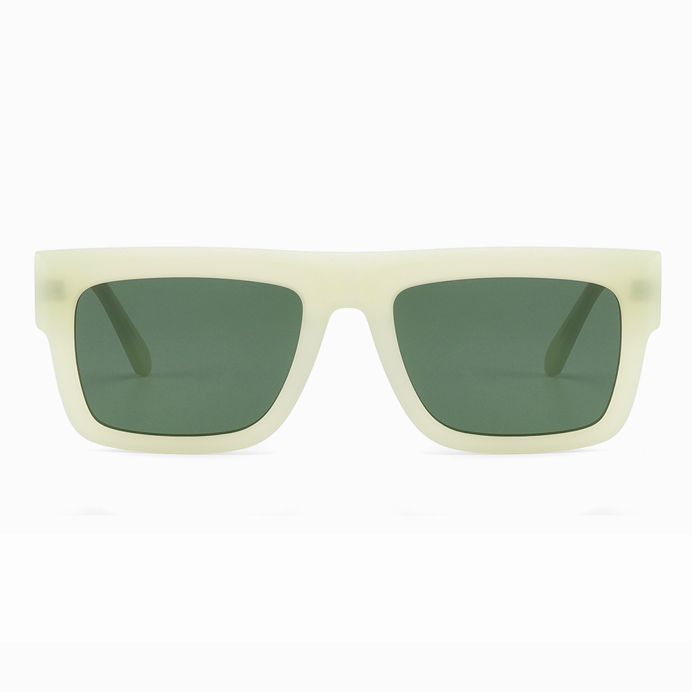 Retro Dicke Rechteck Sonnenbrille für Männer Acetat Brillen Rahmen Coole Sonnenbrille Nicht verschreibungspflichtige Klare Linse Spektakel: Silber