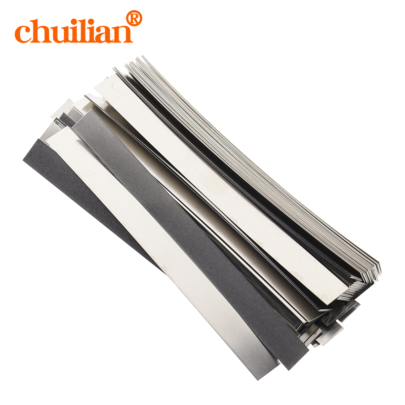 100 stks/partij 0.15mm x 8mm x 100mm lage weerstand 99.96% pure nikkel Strip Sheets voor batterij puntlassen