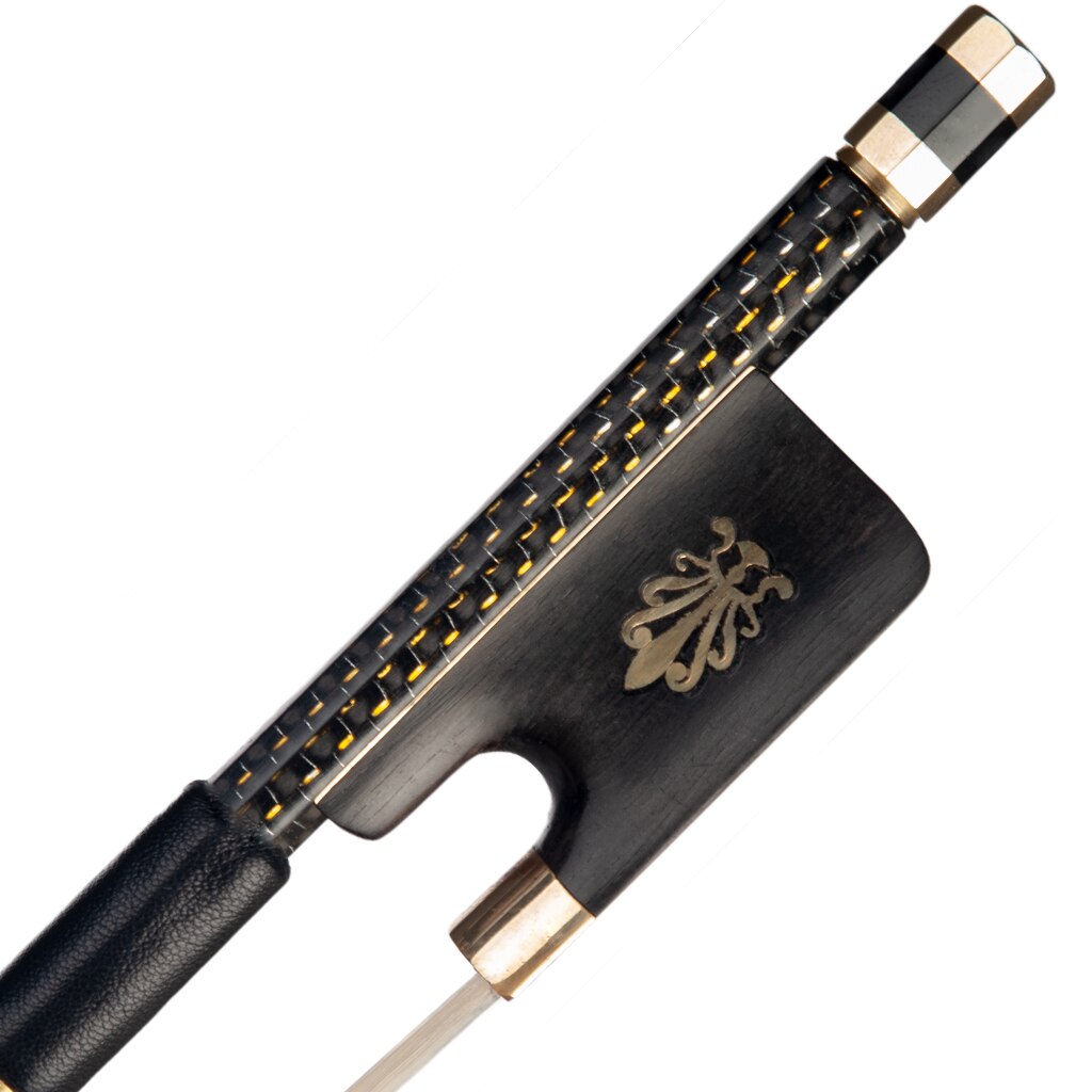 Master 4/4 Cello Bow Carbon Fiber Bow Golden Silk Braided Carbon Fiber Stick Round Stick AAA Grade Horsehair Fast Response
