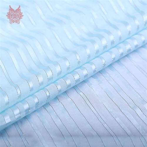 Lujo lurex stripe brocado 100% tela de seda pura para vestido de 8mm SEDA natural tissu tecidos stoffen telas para coser SP5255: Light blue per pic