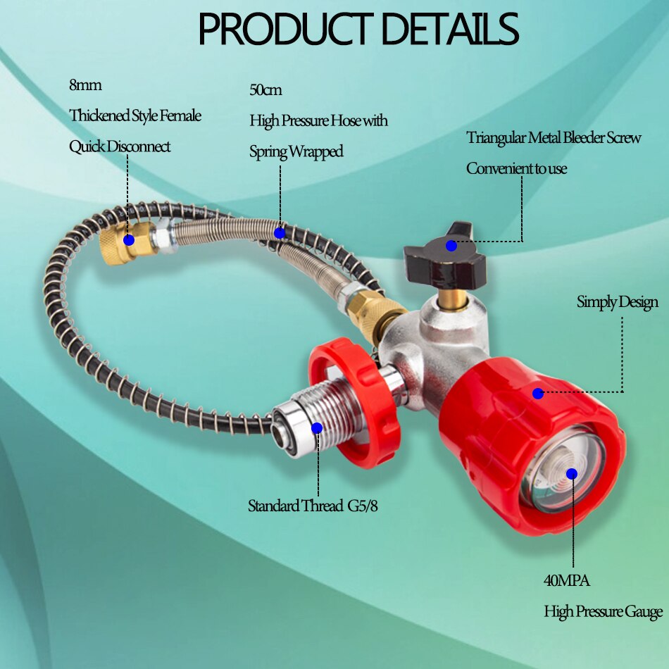 Pcp Duiken Klep CO2 Verbeterde Vullen Station Voor Koolstofvezel Cilinder Air Inflatie Kleine Hpa Tank Refill Adapter