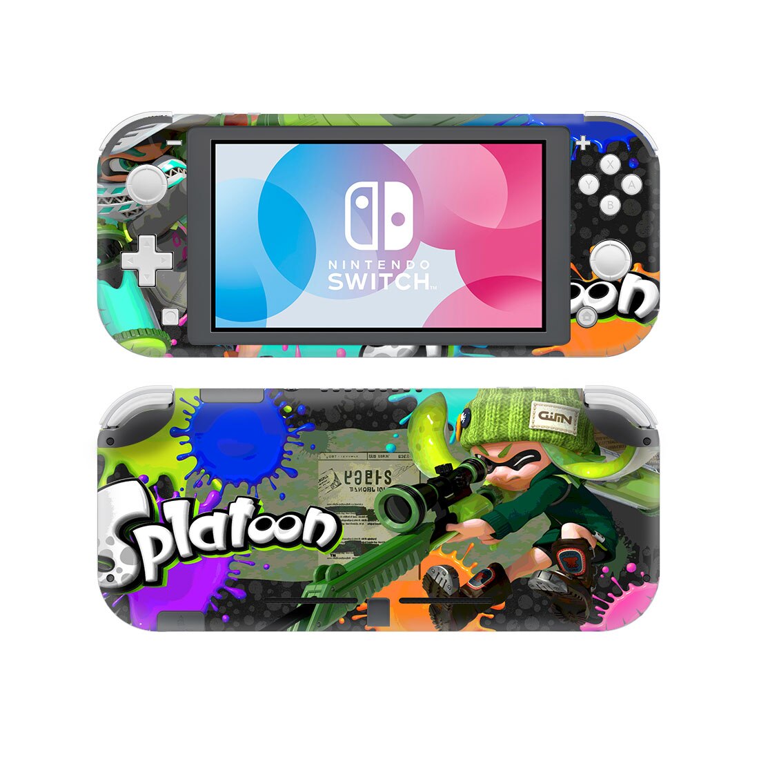 Splatoon-pegatina de piel de vinilo para Nintendo Switch Lite NSL, película protectora, cubierta, 13 estilos disponibles, 2 estilos: Style 9