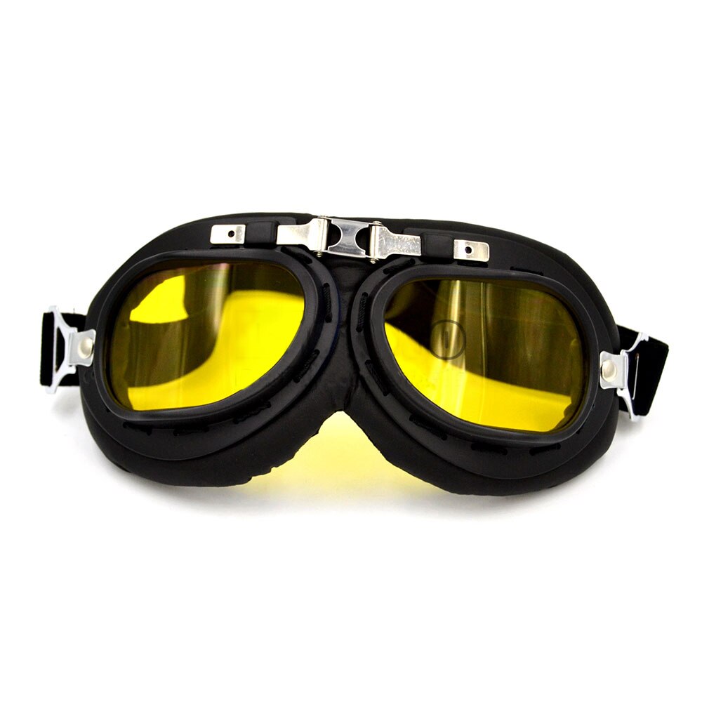 BJMOTO-Gafas transparentes Retro para motocicleta, lentes Antiparras para casco de estilo Harley, Antiparras y Motocross: Yellow Goggles
