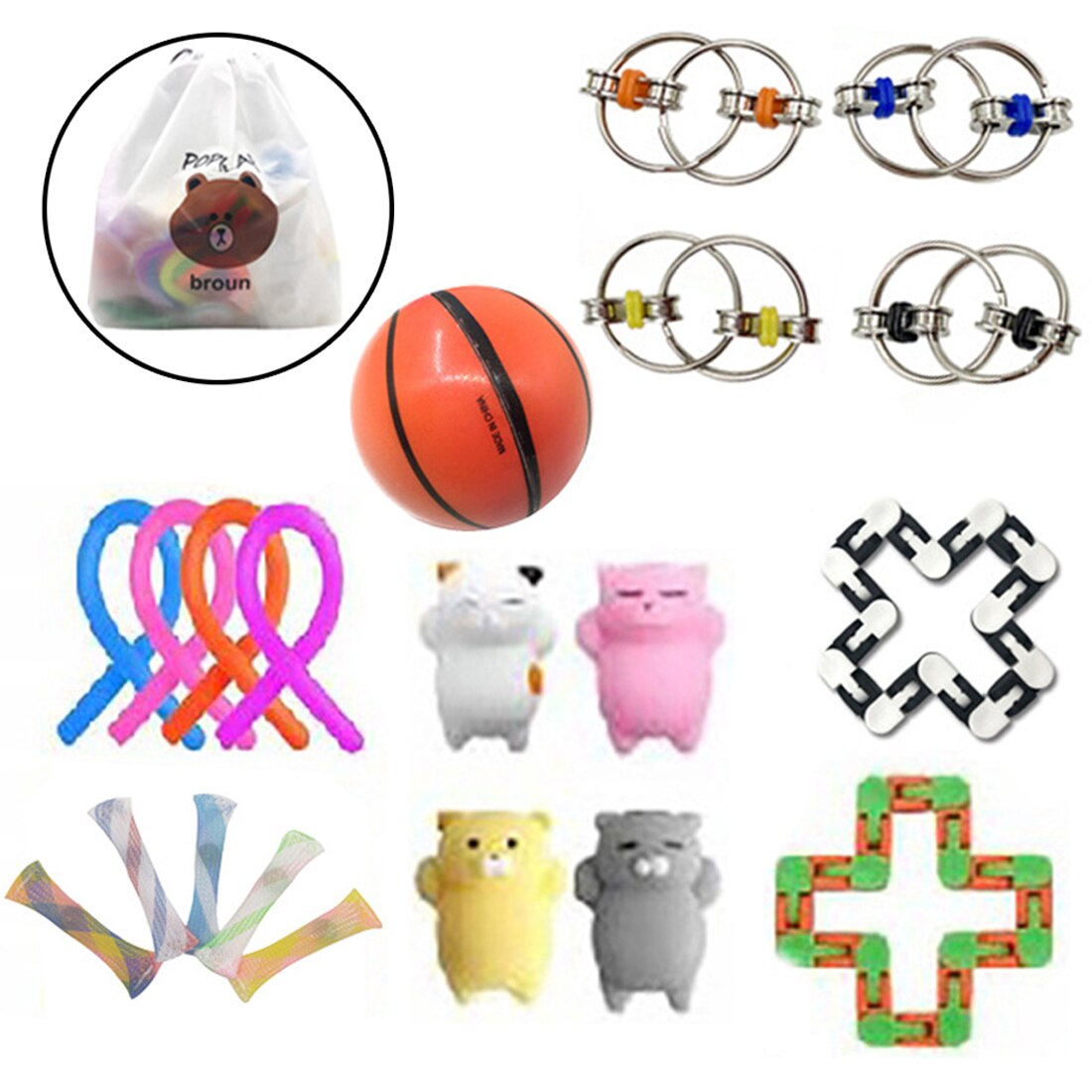 Funny Combination 50 Pieces Extrusive-Solving Fidget Kids Toys Various Styles Toy Set