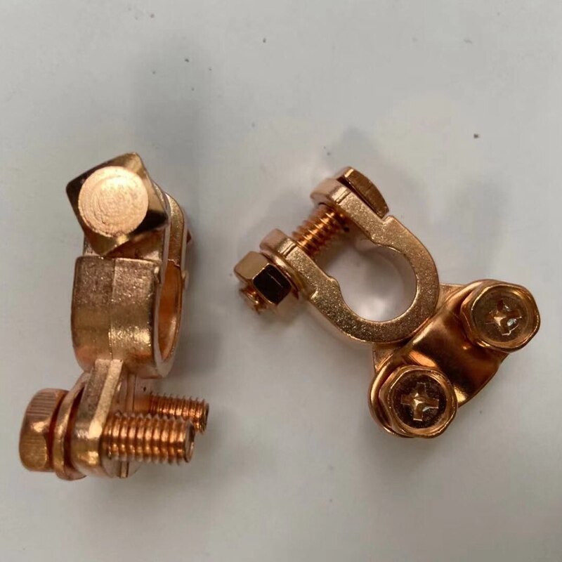 1 Pair Brass Battery Terminals Connectors Clamps Positive 15mm Negative 13mm Top Post Battery Terminal Protector Set