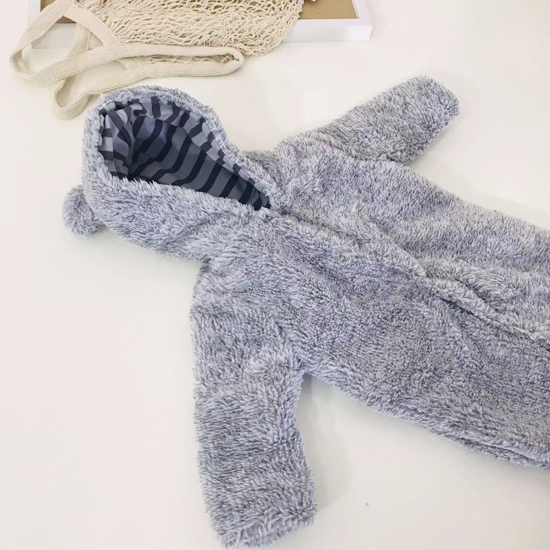 Pasgeboren Lange Mouwen Hooded Jumpsuit Footies Pasgeboren Baby Jongen Meisje Winter Warme Kleding 3-24 Maand Overalls dikte