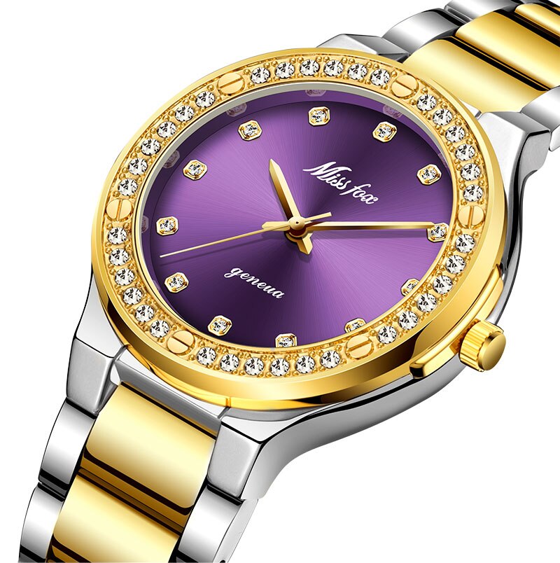 Missfox dameshorloge, beroemd merk luxe zakelijke zilveren polshorloges, waterdichte stalen armband, klok voor geliefden: 2742- gram