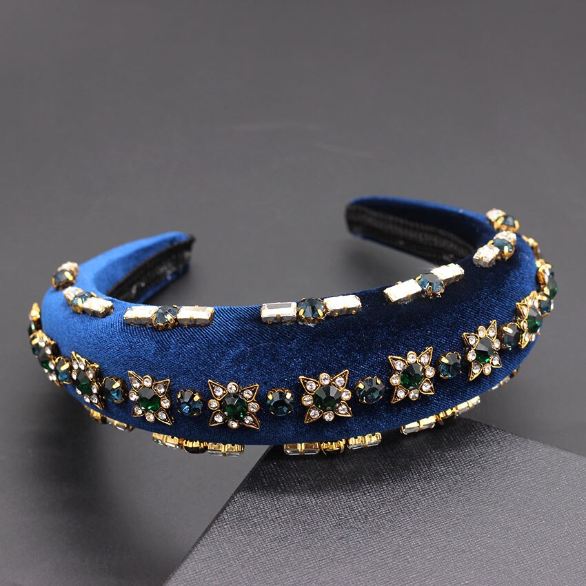 Exaggerated personality headband Baroque luxury heavy work exaggerated wild temperament headband rhinestone pearl headband 847