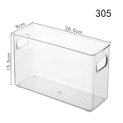 4pc Refrigerator Organizer Bins Stackable Fridge Food Storage Box with Handle Clear Plastic Pantry Food Freezer Organizer Tools: 1Pcs 305