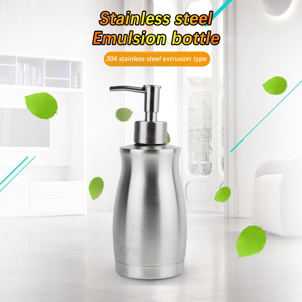 13.5Oz 400ML Stainless Steel Soap Dispenser Rust and Leak Proof Kitchen Bathroom Shower Gel Soap Dispenser Emulion Bottle