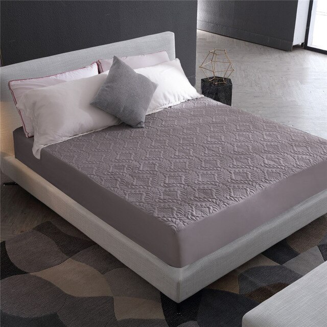 Effen Kleur Gewatteerde Reliëf Waterdichte Matrasbeschermer 160*200 Hoeslaken Stijl Cover Voor Matras Dikke Zachte Pad Voor bedden: color 4 / 140x200x30cm