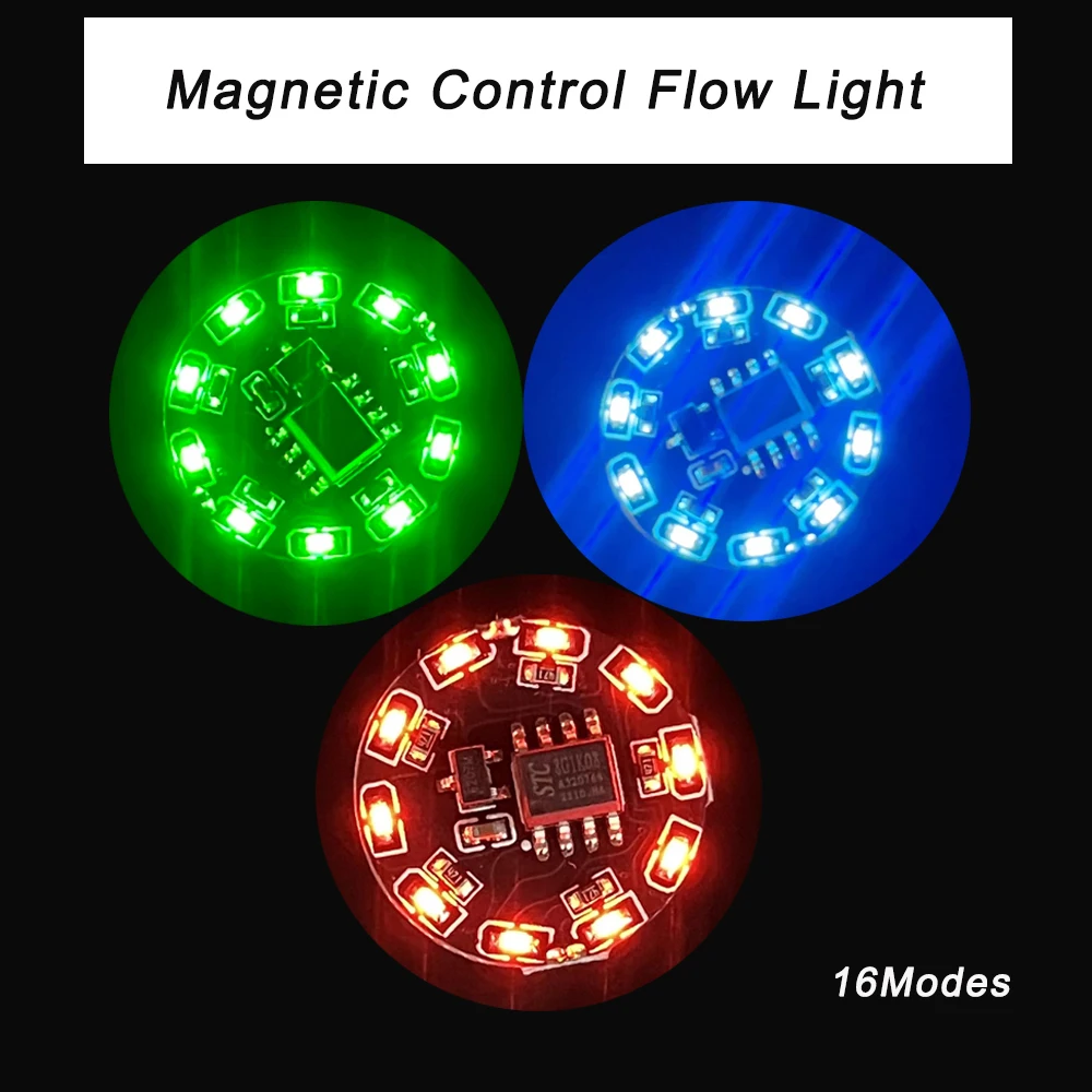 1Pcs 16Modes Magnetic Control Lamp Wireless Led Light for Diy Robots/cars Toys Model Making Scene Materials with Battery