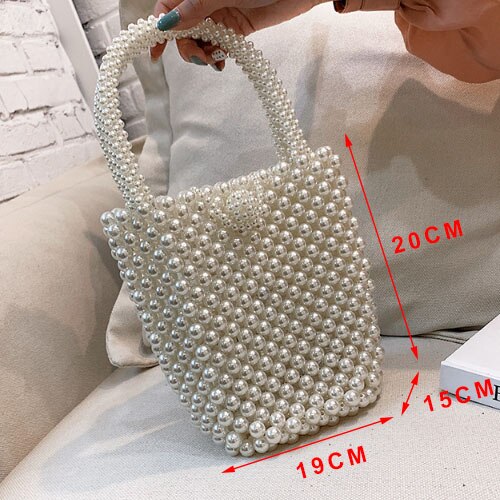 Hand-woven Perle Taschen Dame Perlen Schulter Tasche Frauen Party Vintage Handtasche Ins Kleine Klappe Tasche Mini Kreuz körper Tasche: style 7