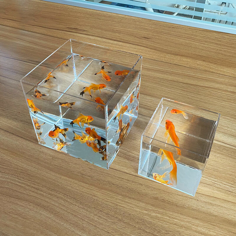 Estante de exhibición de acrílico para acuario, estantería de múltiples rejillas de escritorio para peces pequeños, aislamiento de tanque de tortugas, Paisaje en miniatura