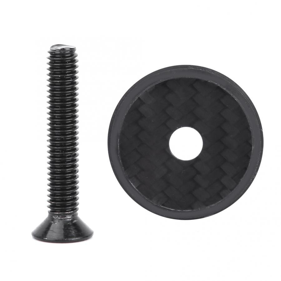 Carbon Fiber waterproof Bicycle Stem Headset Top Cap with Screw for Mountain Bicycles Stems: Default Title