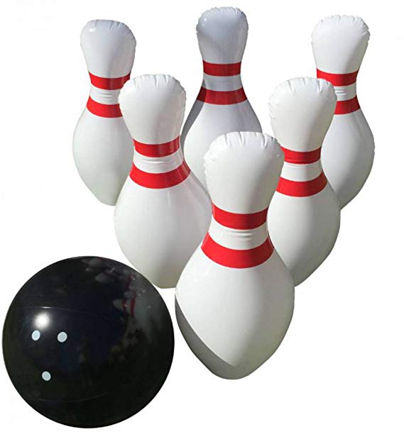 Giant Opblaasbare Bowling Set Enorme 22 Inch Pins En Extra Grote 16 Inch Bal Geweldig Op Gazon En Yard Indoor outdoor Game Voor Kid: 1