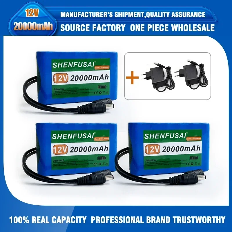 Portable Super 12V 30000mah Battery Rechargeable Lithium Ion Battery Pack Capacity DC 12.6v 30Ah CCTV Cam Monitor + Charger: GRAY